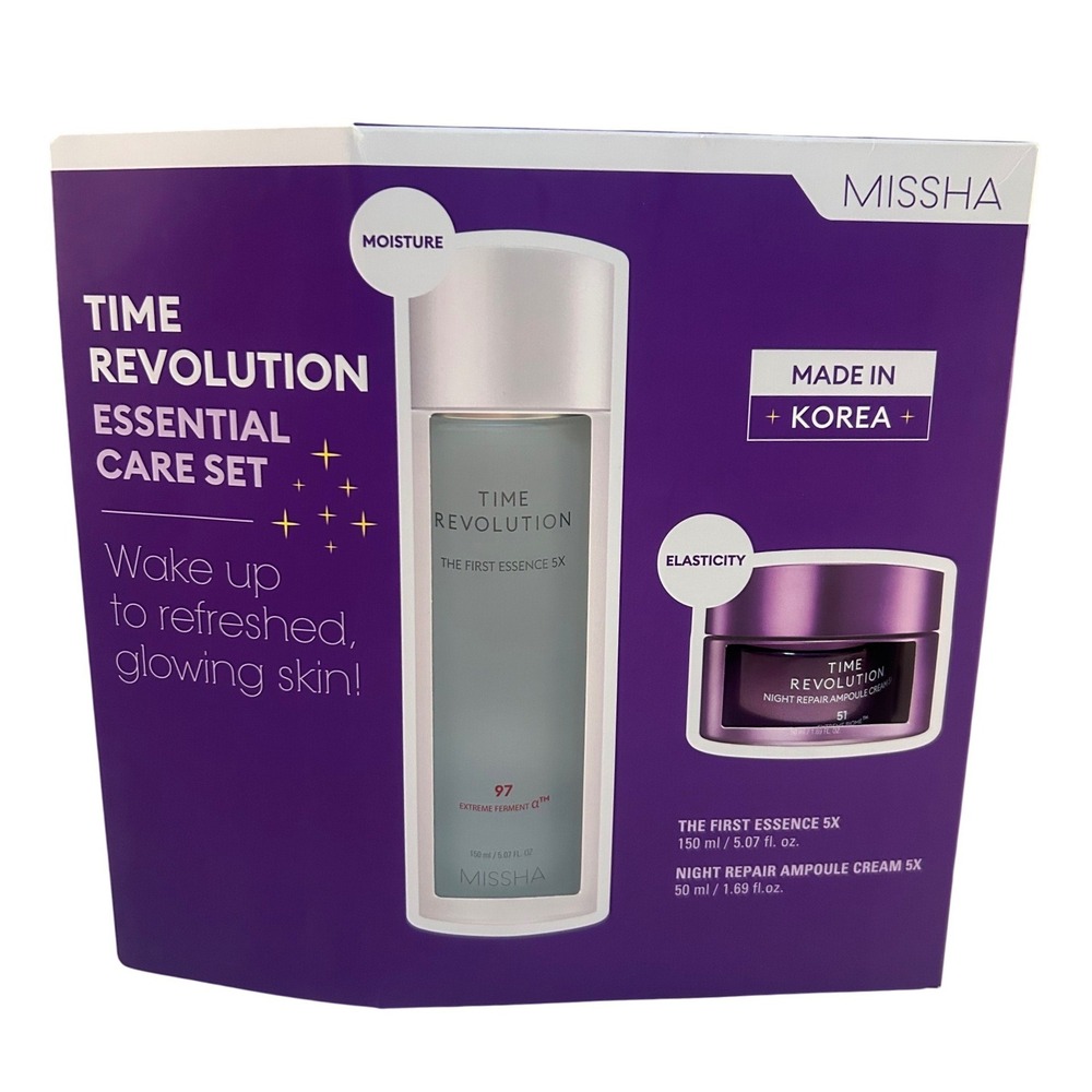 Missha Time Revolution Essential Care Skincare Set 2pc 200ml New in Box!
